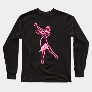 Art Deco woman dancing charleston Long Sleeve T-Shirt